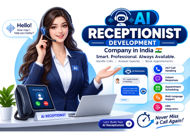 AI receptionist answering calls for an Indian business