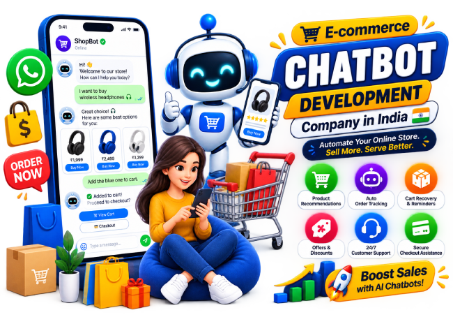 E-commerce chatbot recommending products and recovering an abandoned cart on an online store