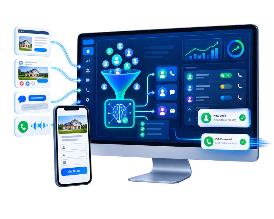 Sales dashboard showing leads automatically captured and assigned across channels for an Indian business