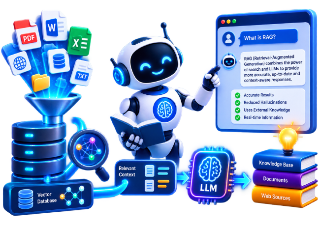 RAG system retrieving company documents to answer a query