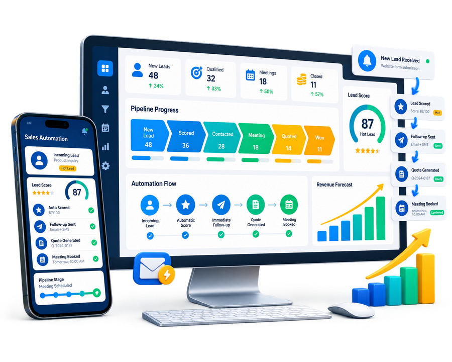 Sales Automation Development Company in India automating lead scoring, follow-ups and quote generation