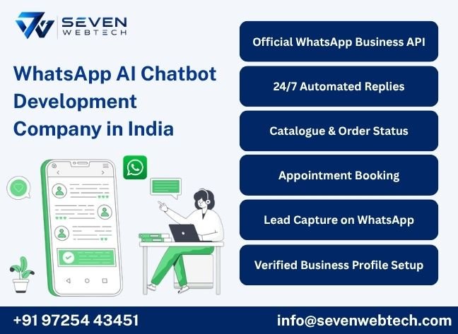 WhatsApp Business API dashboard showing automated chatbot conversations for an Indian business
